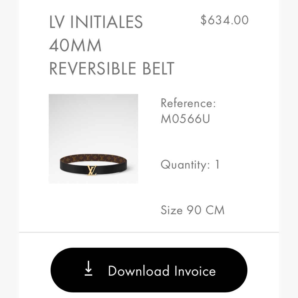 Louis Vuitton Monogram Brown Leather Belt with Gold Hardware - Picture 7 of 12